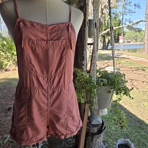 Abercrombie & Fitch Terracotta Bib Overall Shorts Or Romper Size Extra Small